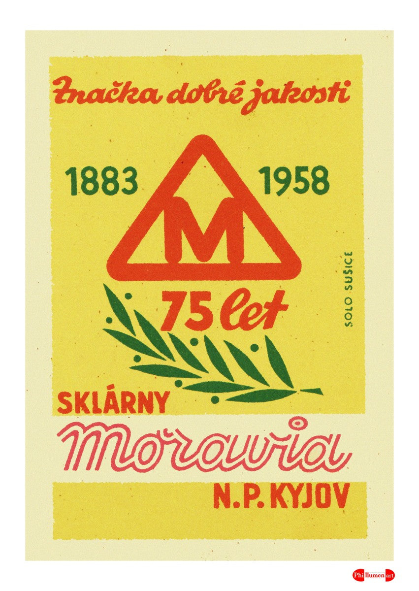 14012 A Good Quality Brand. Moravia Glass Works.125 years. 1883 To 1958