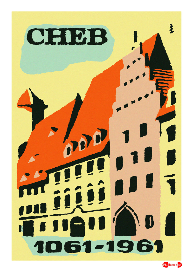 Cheb. 1061 - 1961 - Fine art print - Matchbox art print - Retro art print - Vintage art print - Wall art print