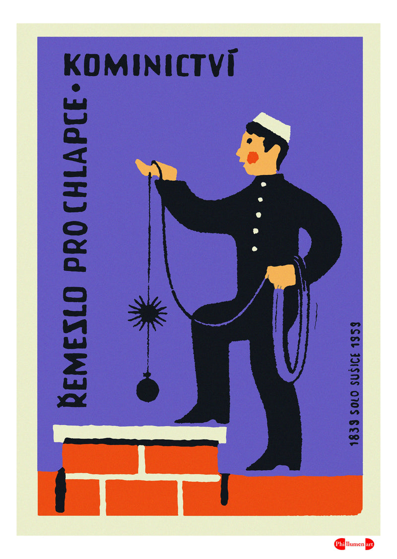 Crafts For Boys - Chimney Sweep - Fine art print - Matchbox art print - Retro art print - Vintage art print - Wall art print