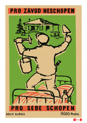 Work for Yourself. - Fine art print - Matchbox art print - Retro art print - Vintage art print - Wall art print