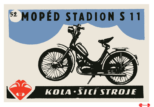 Stadion S11 Moped. Wheels As smooth As A sewing machine. - Fine art print - Matchbox art print - Retro art print - Vintage art print - Wall art print