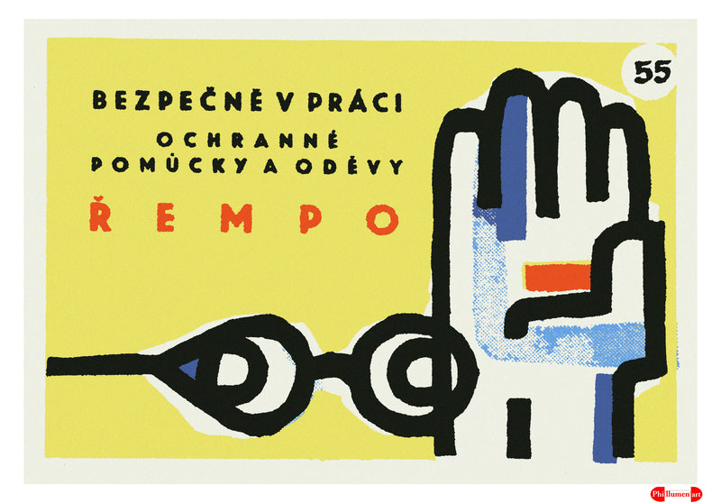 Safe At Work. Protective Equipment And Clothing - Fine art print - Matchbox art print - Retro art print - Vintage art print - Wall art print