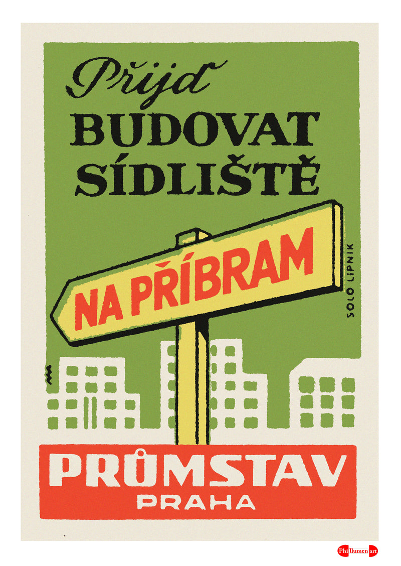 Build A New Settlement: PROMSTAV Prague - Fine art print - Matchbox art print - Retro art print - Vintage art print - Wall art print