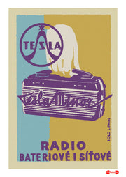 Tesla Battery And Mains Radio - Fine art print - Matchbox art print - Retro art print - Vintage art print - Wall art print