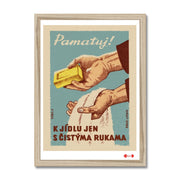 Remember To Only Eat Food With Clean Hands - Fine art print - Matchbox art print - Retro art print - Vintage art print - Wall art print