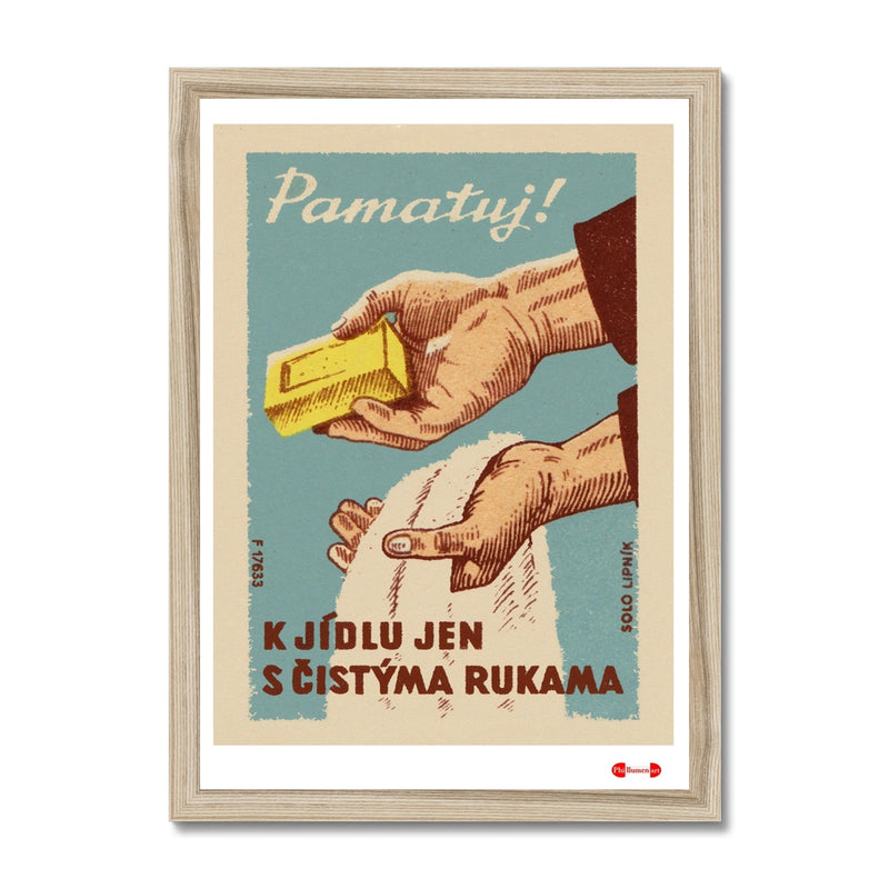 Remember To Only Eat Food With Clean Hands - Fine art print - Matchbox art print - Retro art print - Vintage art print - Wall art print