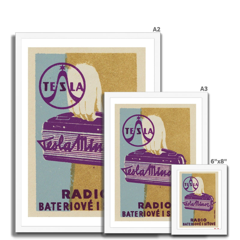Tesla Battery And Mains Radio - Fine art print - Matchbox art print - Retro art print - Vintage art print - Wall art print