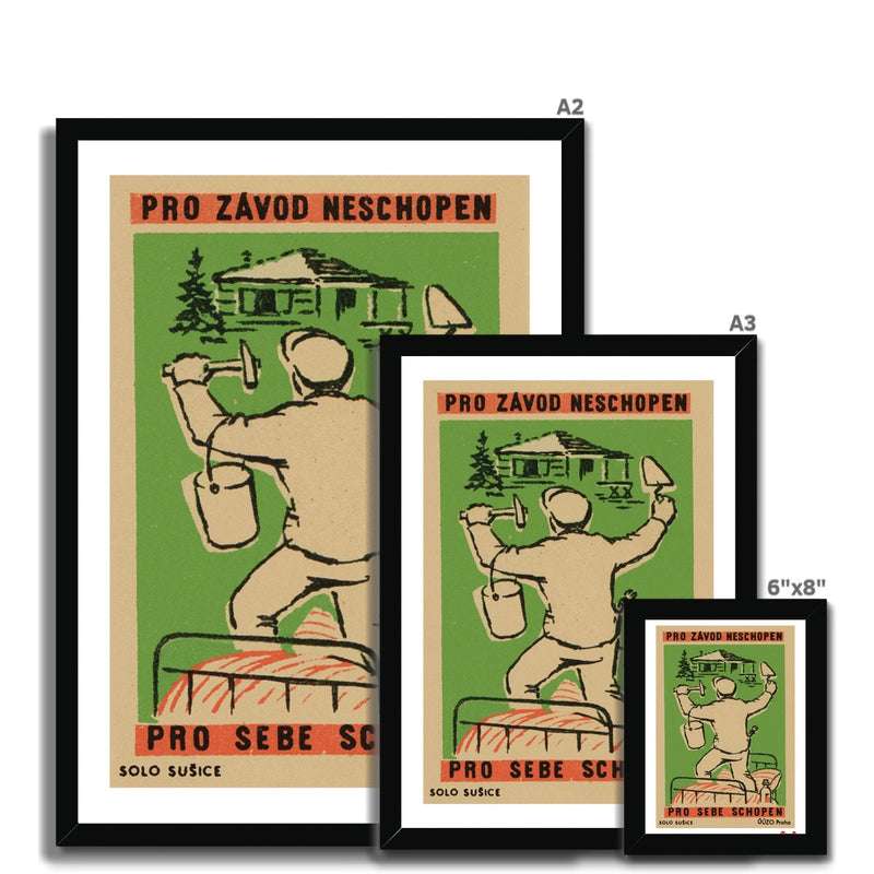 Work for Yourself. - Fine art print - Matchbox art print - Retro art print - Vintage art print - Wall art print