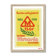 Moravia Glass Works.125 years. 1883 To 1958 - Fine art print - Matchbox art print - Retro art print - Vintage art print - Wall art print