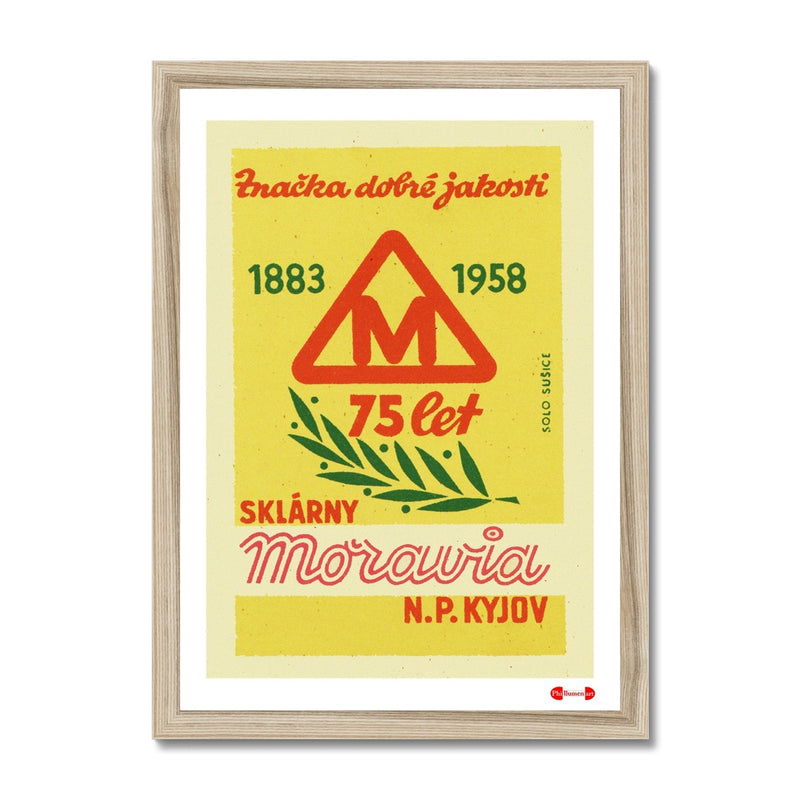 Moravia Glass Works.125 years. 1883 To 1958 - Fine art print - Matchbox art print - Retro art print - Vintage art print - Wall art print