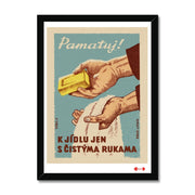 Remember To Only Eat Food With Clean Hands - Fine art print - Matchbox art print - Retro art print - Vintage art print - Wall art print