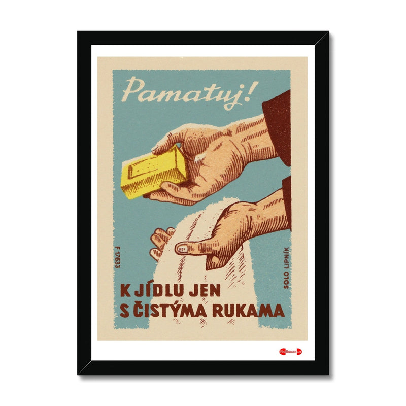 Remember To Only Eat Food With Clean Hands - Fine art print - Matchbox art print - Retro art print - Vintage art print - Wall art print