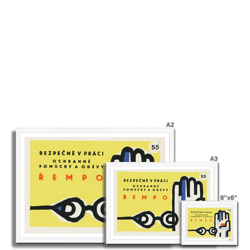 Safe At Work. Protective Equipment And Clothing - Fine art print - Matchbox art print - Retro art print - Vintage art print - Wall art print