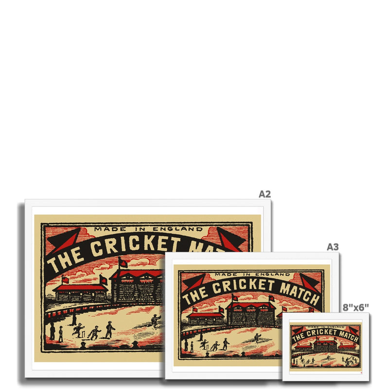 The Cricket Match - Fine art print - Matchbox art print - Retro art print - Vintage art print - Wall art print