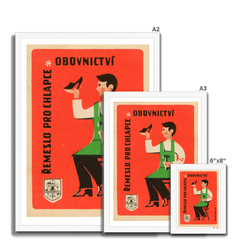 Crafts for Boys - Shoemaking - Fine art print - Matchbox art print - Retro art print - Vintage art print - Wall art print
