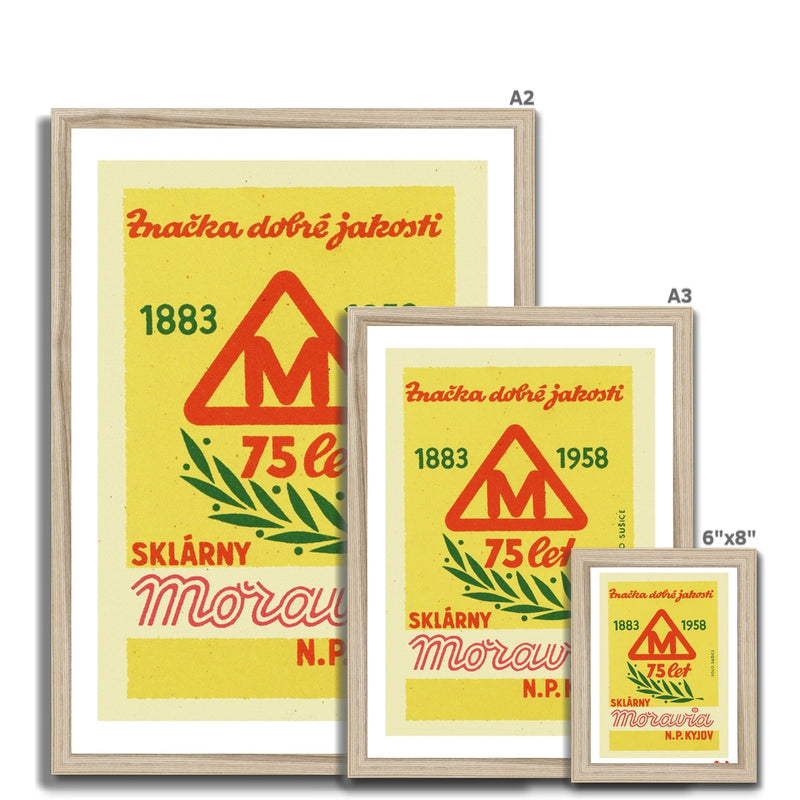 Moravia Glass Works.125 years. 1883 To 1958 - Fine art print - Matchbox art print - Retro art print - Vintage art print - Wall art print