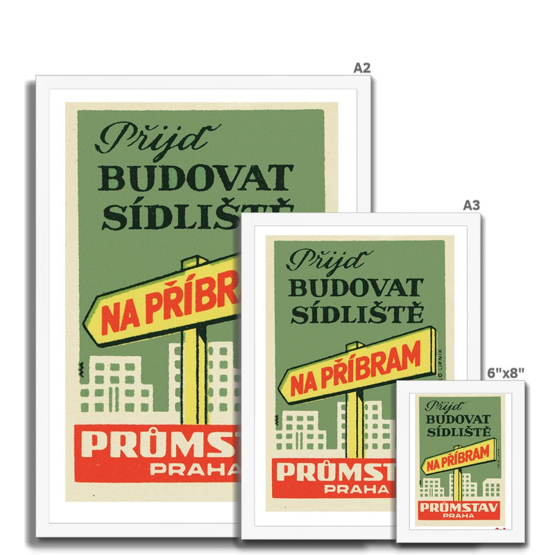 Build A New Settlement: PROMSTAV Prague - Fine art print - Matchbox art print - Retro art print - Vintage art print - Wall art print