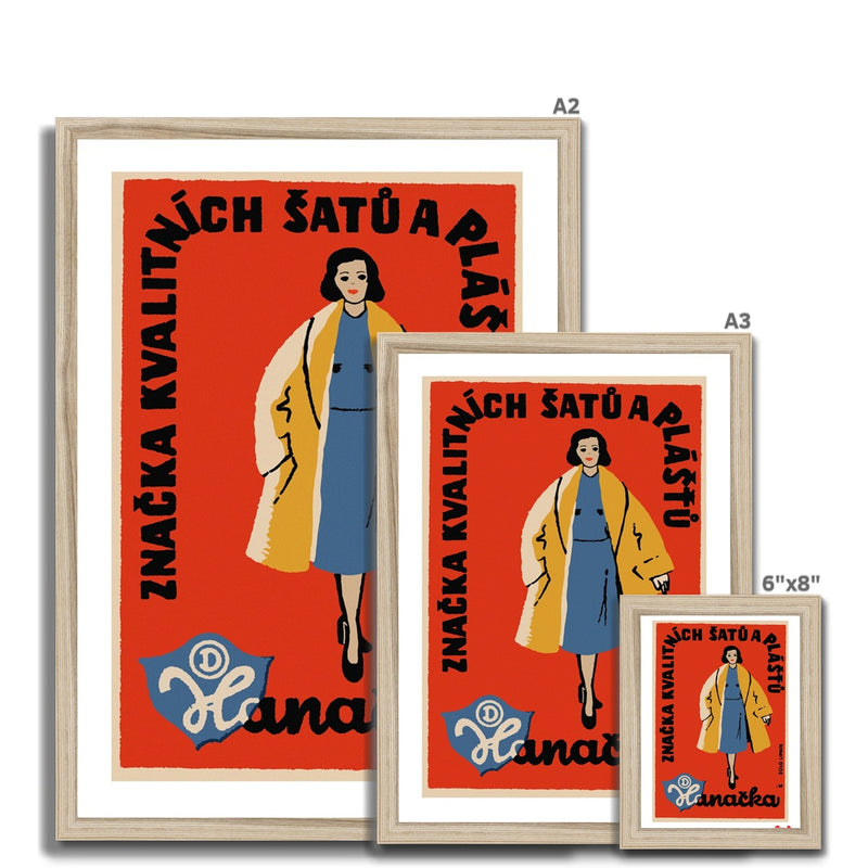Hanacka - Dresses and Coats (Red) - Fine art print - Matchbox art print - Retro art print - Vintage art print - Wall art print