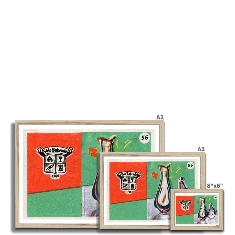 Bohemia Glass. 1766 - Fine art print - Matchbox art print - Retro art print - Vintage art print - Wall art print