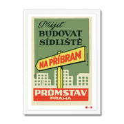 Build A New Settlement: PROMSTAV Prague - Fine art print - Matchbox art print - Retro art print - Vintage art print - Wall art print