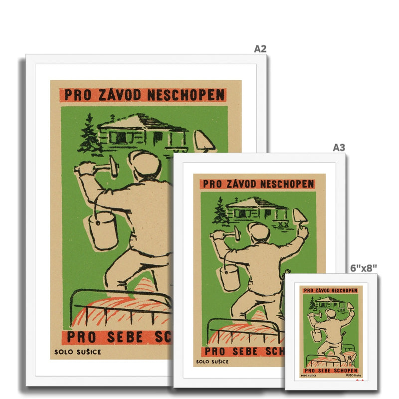 Work for Yourself. - Fine art print - Matchbox art print - Retro art print - Vintage art print - Wall art print