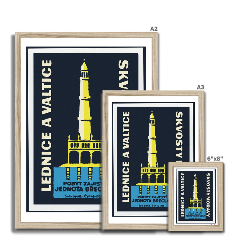 Lednice Minaret - Fine art print - Matchbox art print - Retro art print - Vintage art print - Wall art print