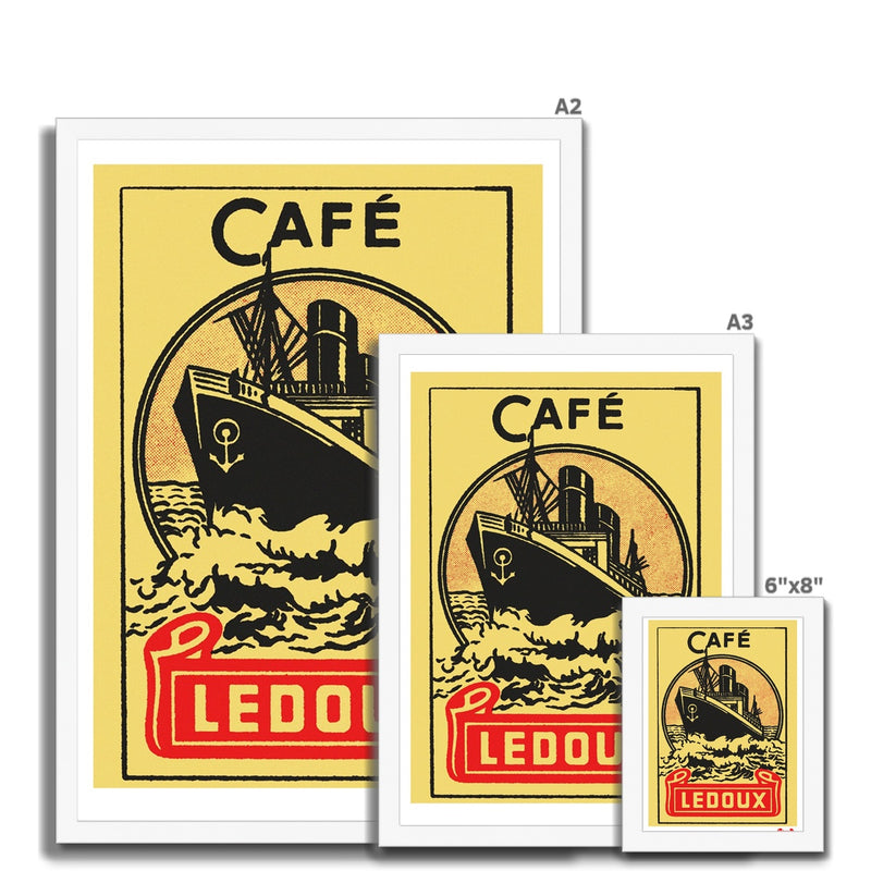Cafe Ledoux Print - Fine art print - Matchbox art print - Retro art print - Vintage art print - Wall art print