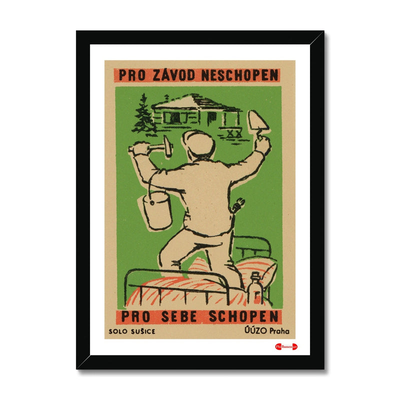 Work for Yourself. - Fine art print - Matchbox art print - Retro art print - Vintage art print - Wall art print