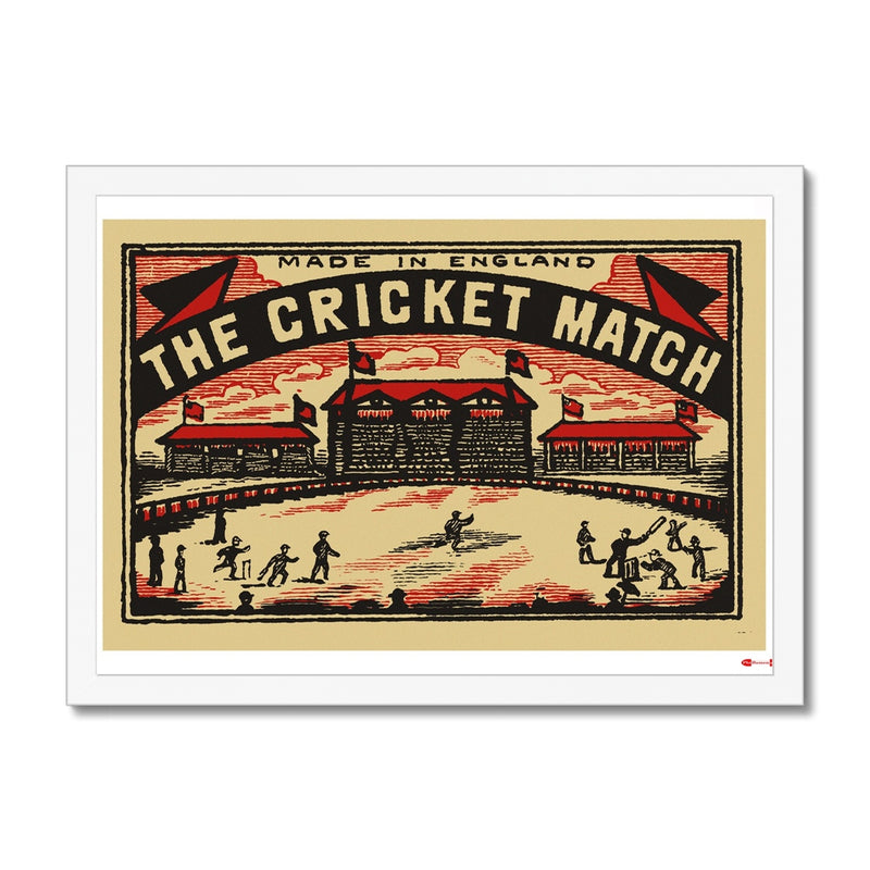 The Cricket Match - Fine art print - Matchbox art print - Retro art print - Vintage art print - Wall art print