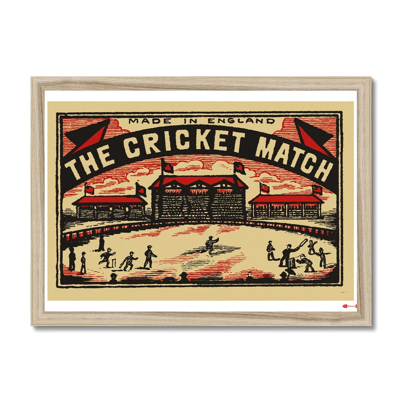 The Cricket Match - Fine art print - Matchbox art print - Retro art print - Vintage art print - Wall art print
