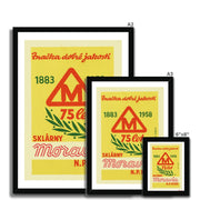 Moravia Glass Works.125 years. 1883 To 1958 - Fine art print - Matchbox art print - Retro art print - Vintage art print - Wall art print