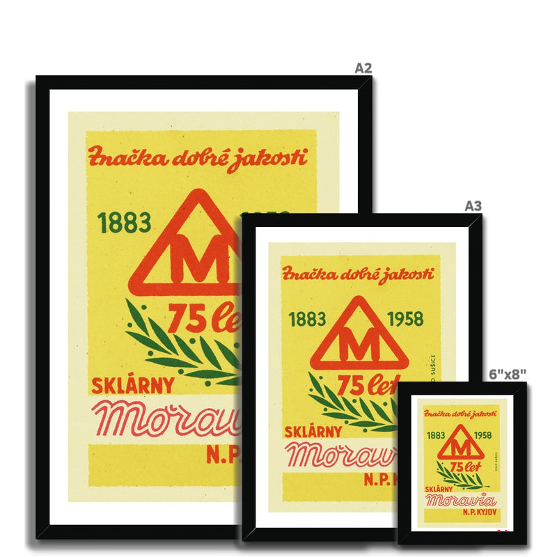 Moravia Glass Works.125 years. 1883 To 1958 - Fine art print - Matchbox art print - Retro art print - Vintage art print - Wall art print