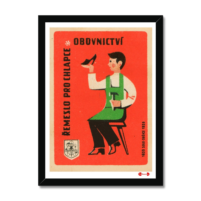 Crafts for Boys - Shoemaking - Fine art print - Matchbox art print - Retro art print - Vintage art print - Wall art print