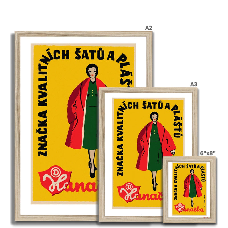 Hanacka Dresses and Coats.Yellow - Fine art print - Matchbox art print - Retro art print - Vintage art print - Wall art print