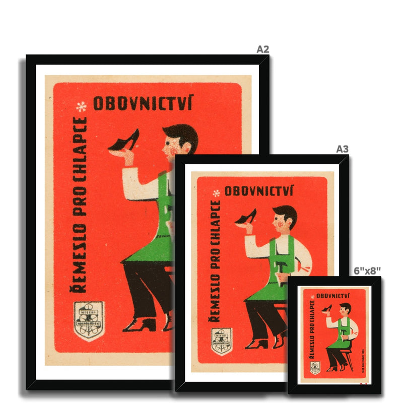 Crafts for Boys - Shoemaking - Fine art print - Matchbox art print - Retro art print - Vintage art print - Wall art print