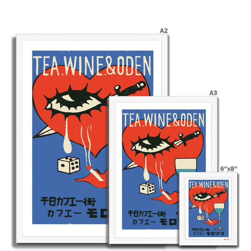 Tea, Wine & Oden - Fine art print - Matchbox art print - Retro art print - Vintage art print - Wall art print