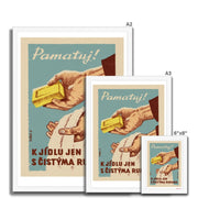 Remember To Only Eat Food With Clean Hands - Fine art print - Matchbox art print - Retro art print - Vintage art print - Wall art print