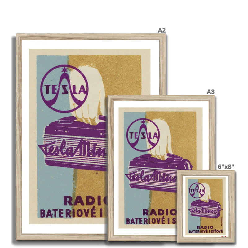 Tesla Battery And Mains Radio - Fine art print - Matchbox art print - Retro art print - Vintage art print - Wall art print