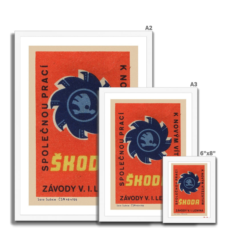 Skoda. Working Together (Red) - Fine art print - Matchbox art print - Retro art print - Vintage art print - Wall art print
