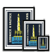 Lednice Minaret - Fine art print - Matchbox art print - Retro art print - Vintage art print - Wall art print