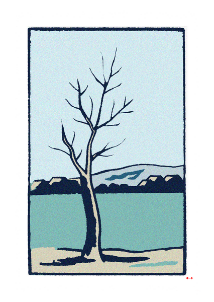 Solitary Tree - Fine art print - Matchbox wall art print - Retro wall art print - Vintage wall art print - Wall art print