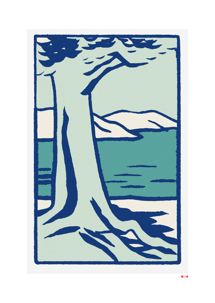 Tree by the Shoreline - Fine art print - Matchbox wall art print - Retro wall art print - Vintage wall art print - Wall art print