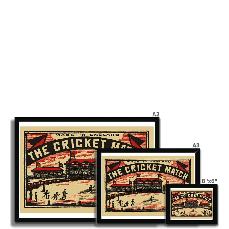 The Cricket Match - Fine art print - Matchbox art print - Retro art print - Vintage art print - Wall art print