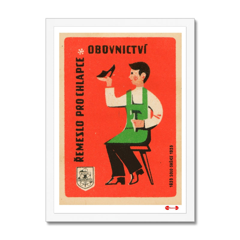 Crafts for Boys - Shoemaking - Fine art print - Matchbox art print - Retro art print - Vintage art print - Wall art print