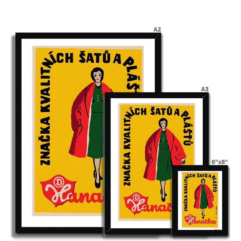 Hanacka Dresses and Coats.Yellow - Fine art print - Matchbox art print - Retro art print - Vintage art print - Wall art print