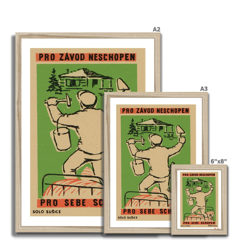 Work for Yourself. - Fine art print - Matchbox art print - Retro art print - Vintage art print - Wall art print