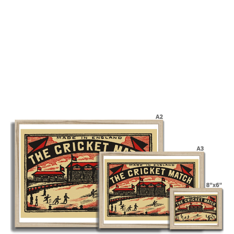 The Cricket Match - Fine art print - Matchbox art print - Retro art print - Vintage art print - Wall art print