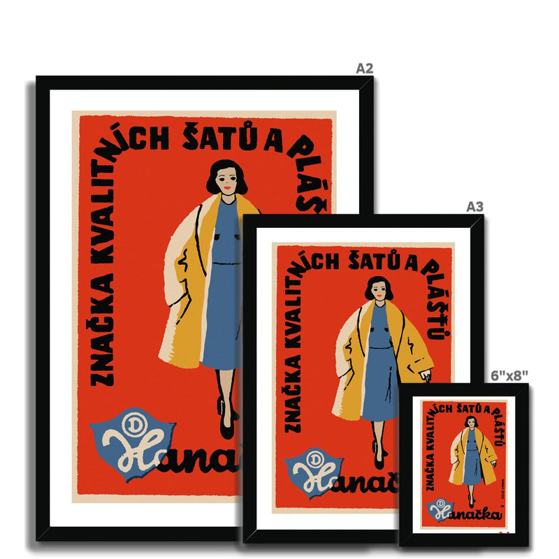 Hanacka - Dresses and Coats (Red) - Fine art print - Matchbox art print - Retro art print - Vintage art print - Wall art print