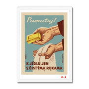 Remember To Only Eat Food With Clean Hands - Fine art print - Matchbox art print - Retro art print - Vintage art print - Wall art print