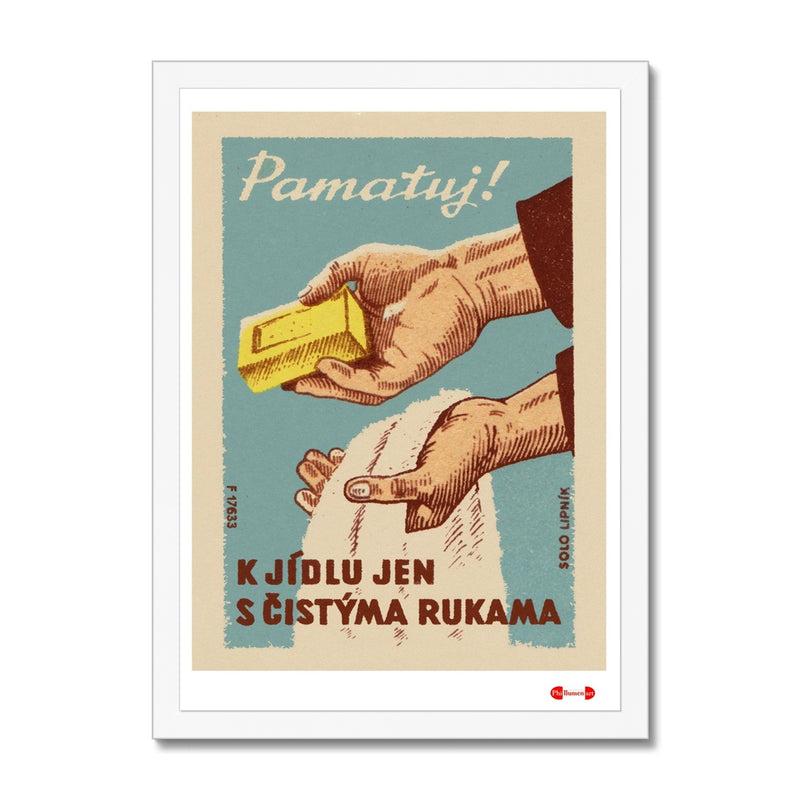 Remember To Only Eat Food With Clean Hands - Fine art print - Matchbox art print - Retro art print - Vintage art print - Wall art print